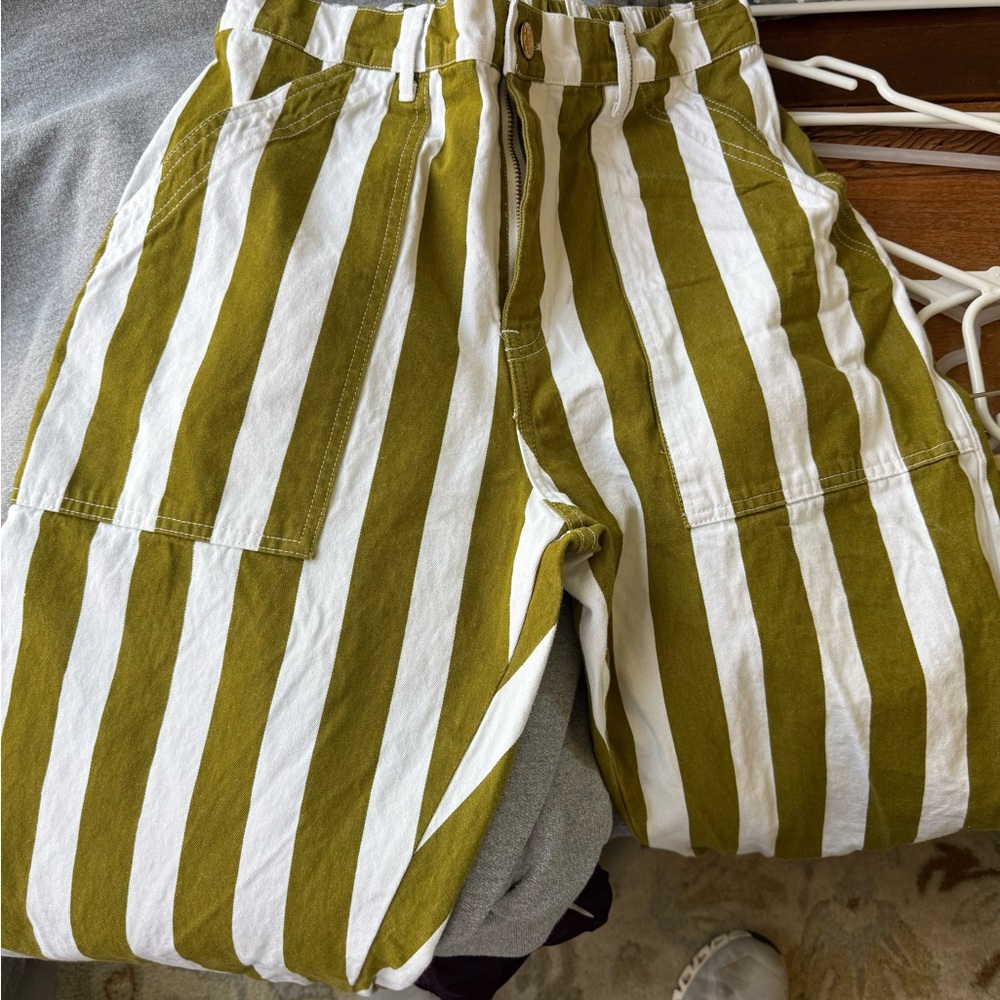 Big Bud Press Olive and White Striped Work Pants